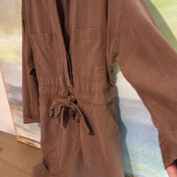 Zara Women's Utility Long Sleeve Belted Boiler Suit Romper Brown Small - Picture 4 of 6